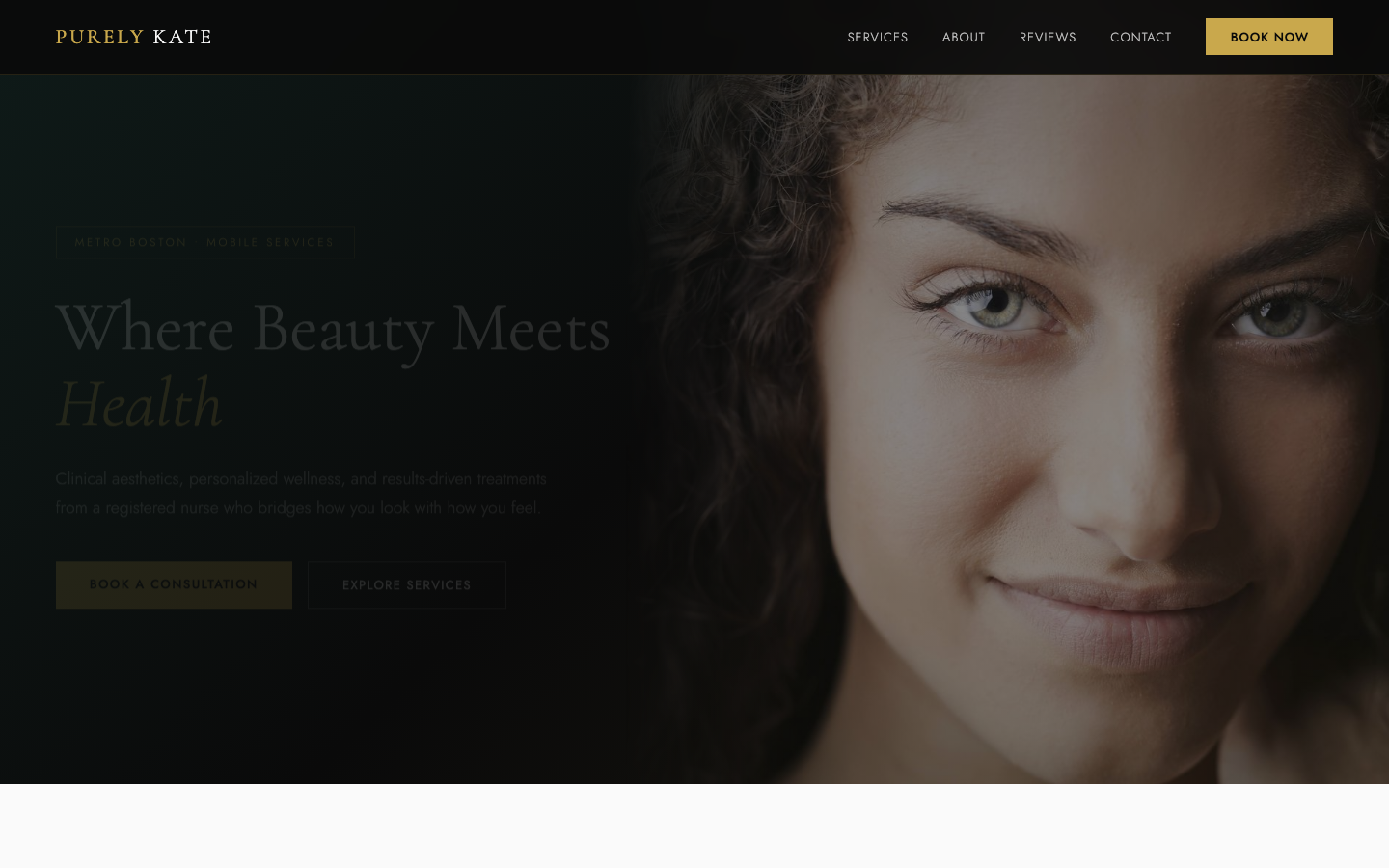 Purely Kate — health & aesthetics booking site